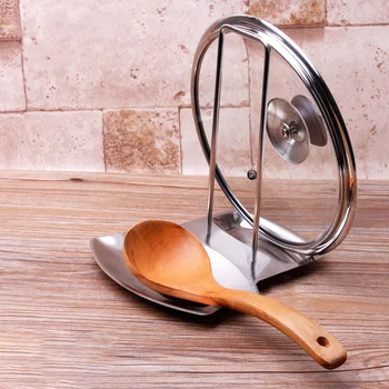 

Kitchen Organizer Pot Lid Rack Stainless Steel Spoon Holder Pot Lid Shelf Cooking Dish Rack Pan Cover Stand Kitchen Accessories