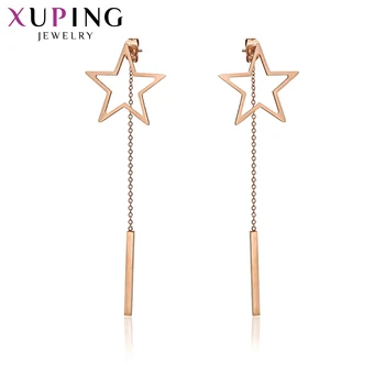

Xuping Fashion Elegant Star Shape Earrings Rose Gold Color Plated Eardrop for Women Sweet Little Fresh Jewelry Gift 98386
