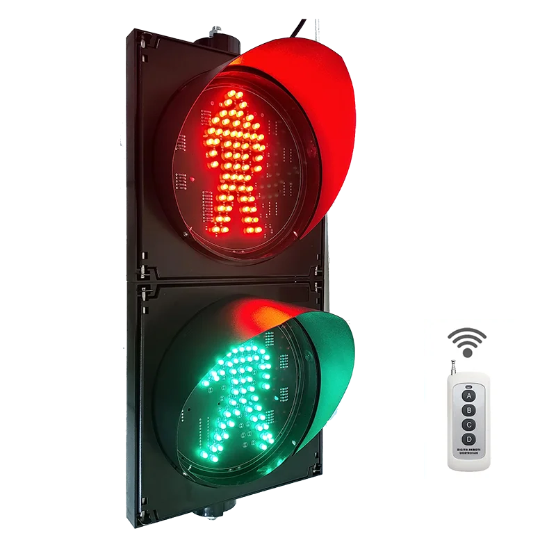 

WIRELESS CONTROL 12inches 300mm LED Red Green Traffic Signal Lights 220V 12Vdc 24Vdc LED Traffic Signs