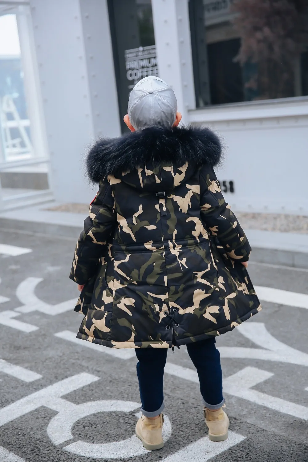 Детский пуховик зимняя модная утепленная камуфляжная длинная теплая куртка с капюшоном для мальчиков, повседневное пальто для больших мальчиков