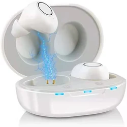 Rechargeable Hearing Sound Amplifiers Aids Mini with Portable USB Charger Case,JINGHAO Upgrade Personal Sound Amplifiers Earbuds
