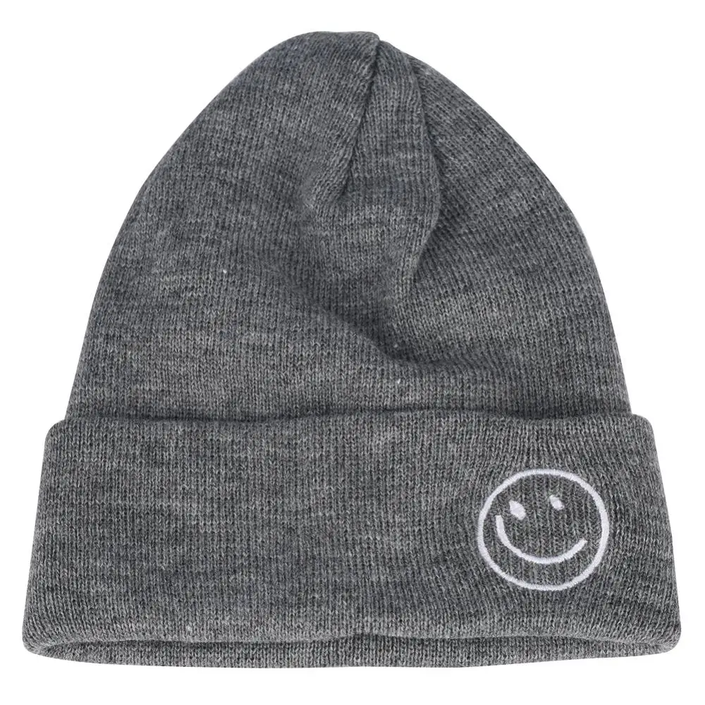 Мужская шапка, шапка для холодной зимы, короткая шапка для девушек, s, Smile Face, вышивка, бини, женские шапки, бини, Mut, Осенняя шапка с черепом, шапка, Холодная Теплая