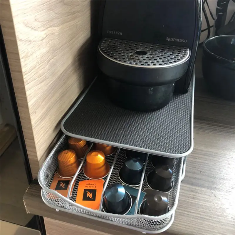 Металлическая сетка Nespresso капсулы Кофе Pod держатель ящик для хранения кофе органайзер для капсул хранения для 40 шт