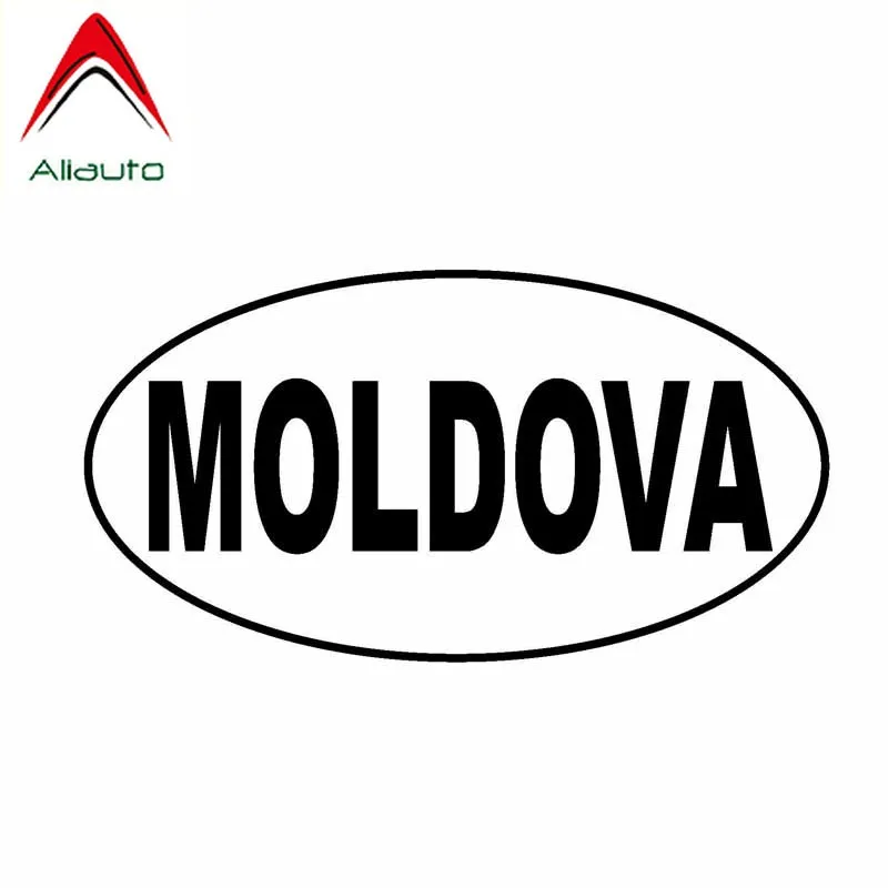 #*Cheap Aliauto Funny Car Sticker Moldova Oval Vinyl Waterproof Sunscreen Anti UV Reflective Cover Scratick Decal Black Silver,14cm*7cm