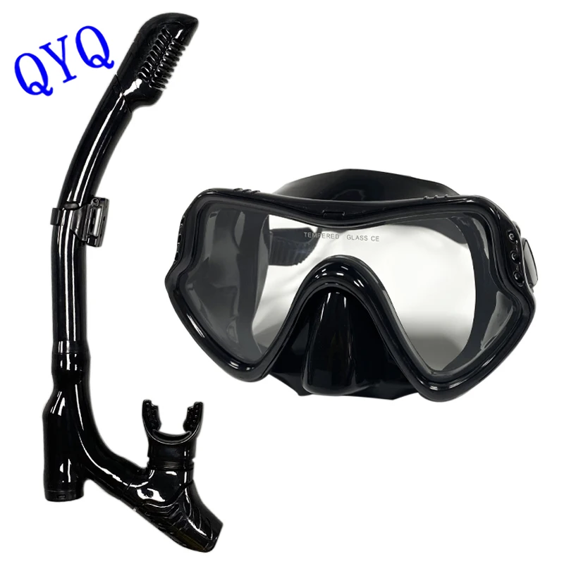 QYQ Diving mask Professional Snorkel Diving Mask and Snorkels Goggles Glasses Swimming Easy Breath Tube Set Snorkel Mask