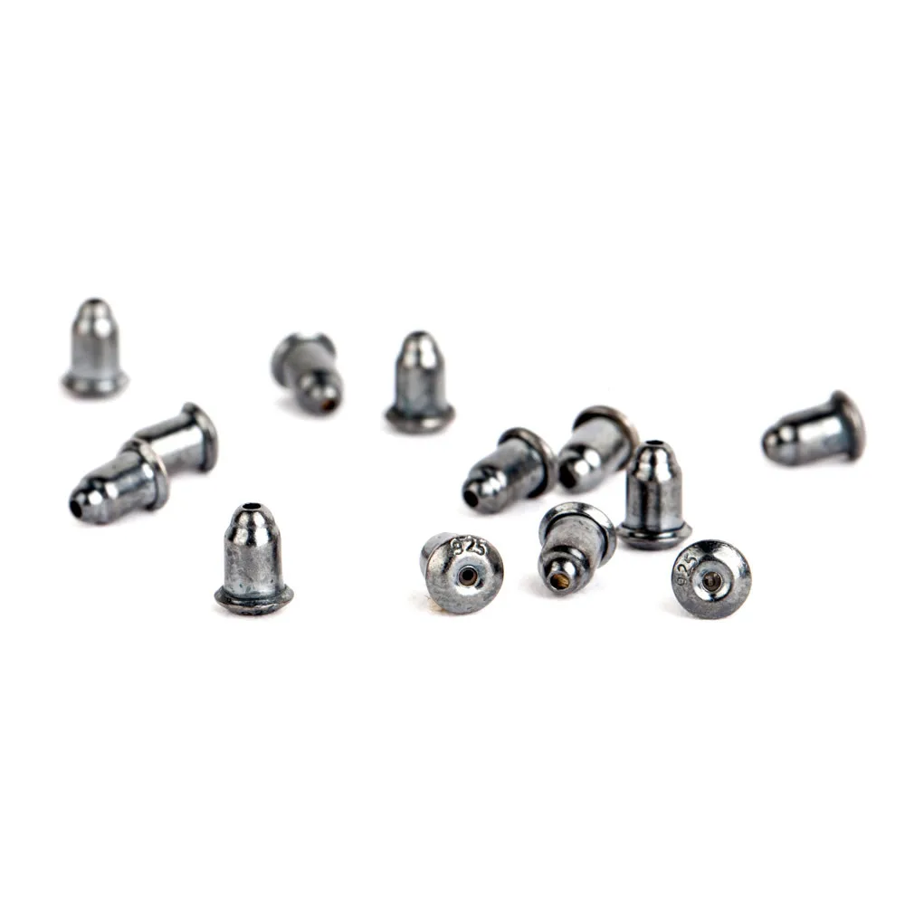 

20pcs/lot High-grade Findings Back Earplug Real 925 Sterling Silver Bullet Ear Earrings DIY Jewelry Accessories Stud Earrings