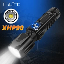 XHP90 светодиодный фонарик XHP70.2 самый мощный тактический Водонепроницаемый фонарь умный чип управления с нижней атакой конуса на 26650 батареи