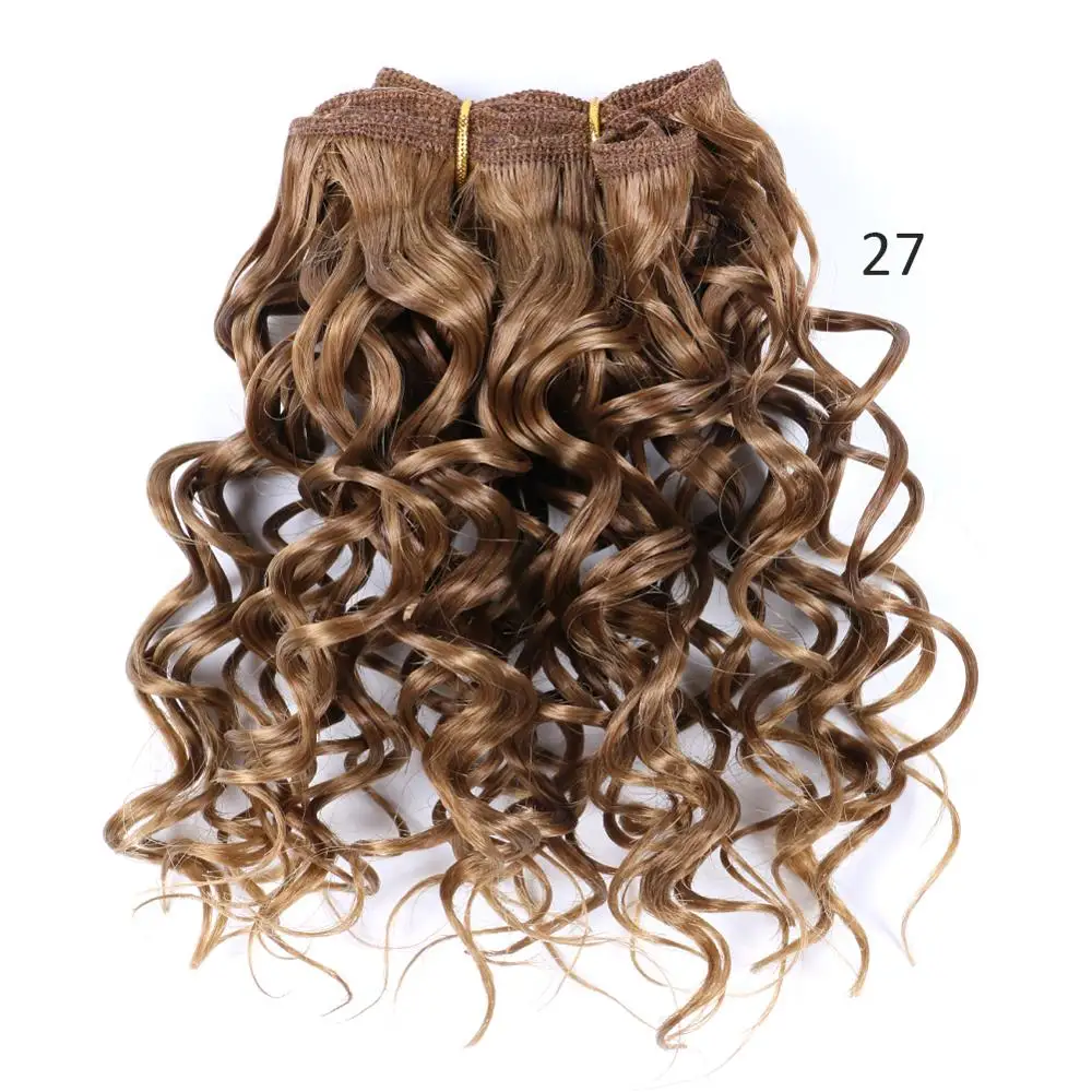 Synthetic Hair Ombre Hair Bundles Afro Kinky Curly Hair 8 Inch Short Synthetic Hair Weaving Afro Braiding Jerry Curl Extension