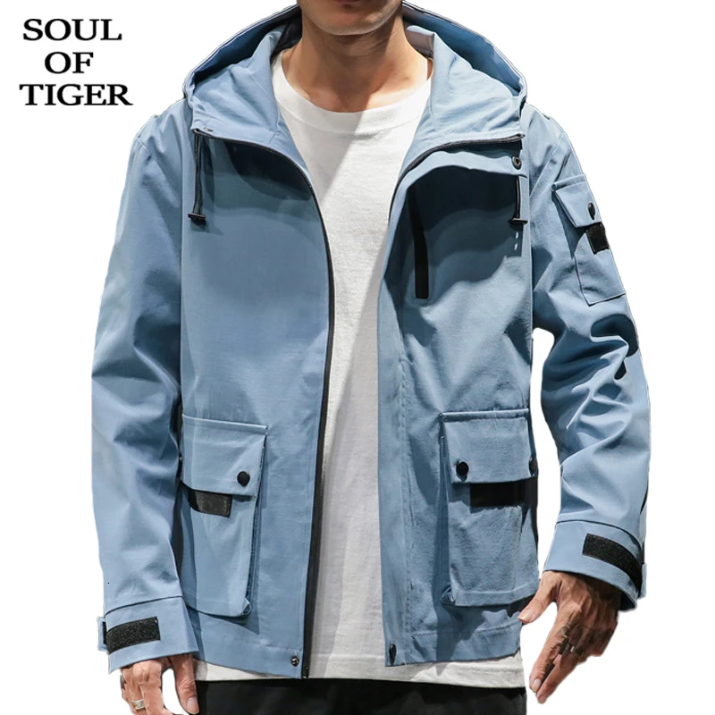 SOUL OF TIGER 2019 новая корейская мода ветровка мужские свободные куртки негабаритные с