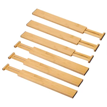 

Bamboo Drawer Organizer Dividers Drawer Separators Splitter For Kitchen Bedroom Bathroom Desk Dressing Table Expandable Home