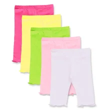 Леггинсы для девочек, шорты коллекция года, летние новые стильные детские штаны средней длины кружевные шорты ярких цветов с изображением дерева, гриба