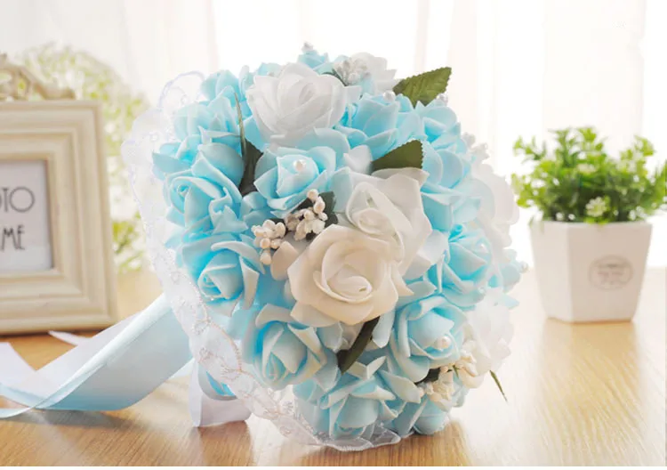 Пять цветов Свадебный букет Европейский шезлонг поддельные цветы, украшение дома emulatiаксессуары на свадебный букет
