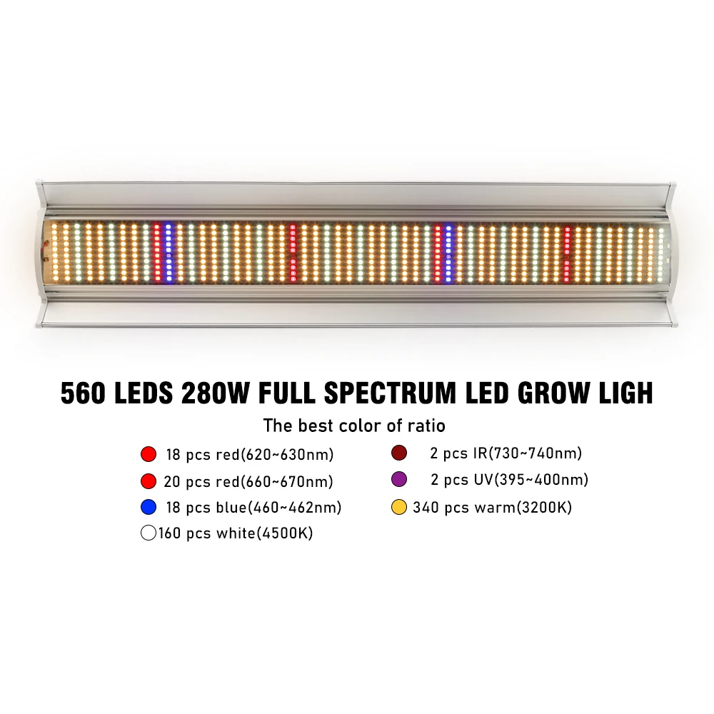280w led crescer espectro completo de luz