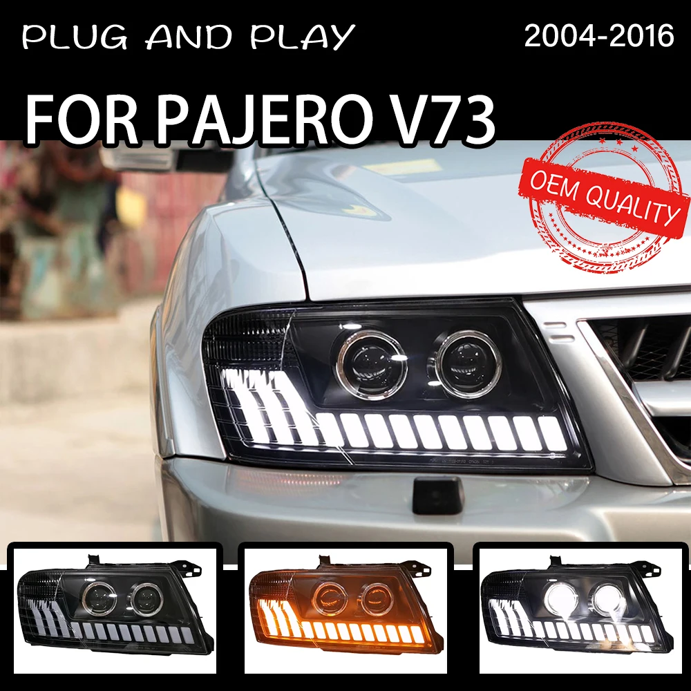 Фары для Mitsubishi Pajero V73 2004-2016 автомобильные светодиодные фары DRL Hella 5 ксеноновые