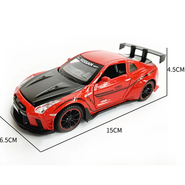 1:32 Nissan GTR R35 Sports Car Alloy Model Car Children Kids Toys Car Diecasts & Toy Vehicles Toy Cars Strong Pull-back Sound 6