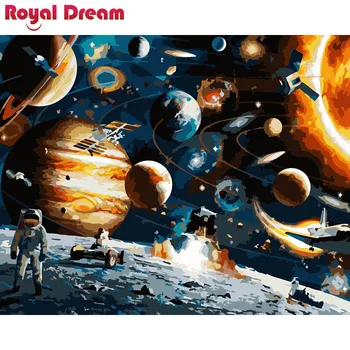

The space walk DIY Painting By Numbers Canvas Painitng Home Wall Art Picture Coloring By Numbers For Home Decor