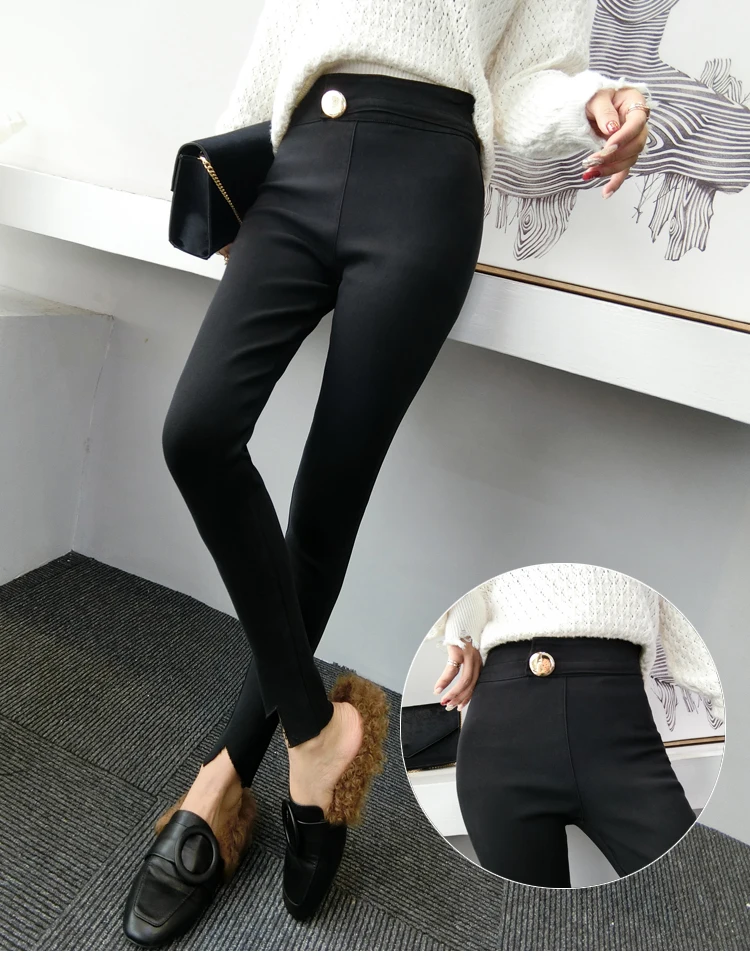 Fv2911 new autumn winter women fashion casual Ladies work wear nice Leggings Cashmere thick warm