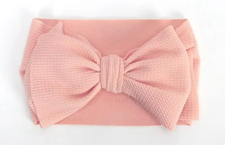 Light Pink Kawaii тюрбан большие банты для волос, ободок для повязка для волос для девочек милые эластичные DIY Детские аксессуары для волос - Цвет: Light Pink