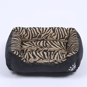 

Leopard grain plush dog bed for large dogs sofa bed dog furniture Cat pet beds for dogs supplies