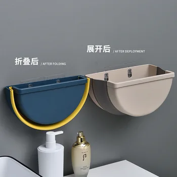 

Kitchen Folding Garbage Can Semicircle Household Wall Hangers Hanging Living Room Bathroom Varia Bucket Car Mounted Dust Basket