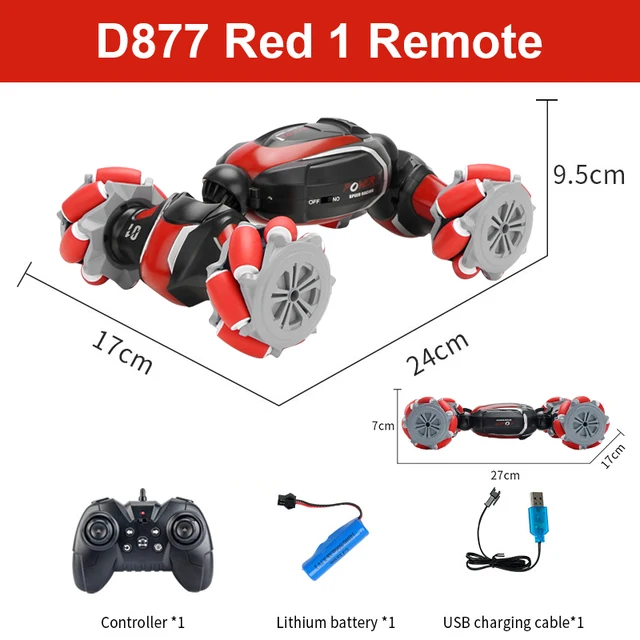 D876 1:16 4WD RC Car Radio Gesture Induction Music Light Twist High Speed Stunt Remote Control off Road Drift Vehicle Car Model