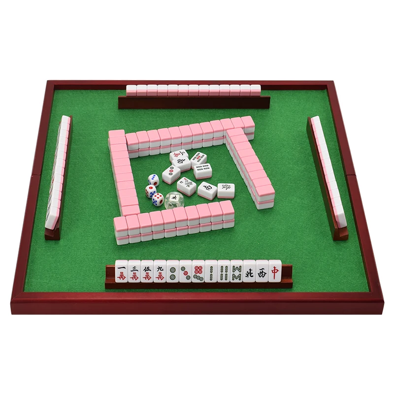 Portable Folding Mahjong Mini Handmade Chess Pieces Mahjong Set  Family Gathering Table Games Gra Planszowa Travel Games Ed50zm