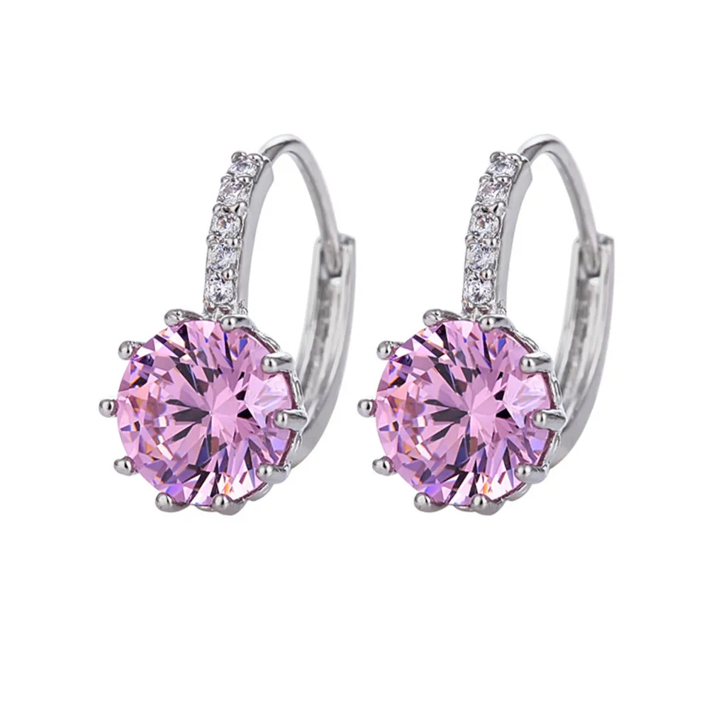 Серьги-кольца для женщин, серьги-кольца с кристаллами, модные ювелирные украшения, свадебные серьги-кольца для женщин, серьги - Окраска металла: 5