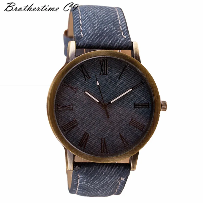 

Korean-style Retro Harajuku-Style Roman Numerals Men's Women's Casual Simple Denim Couple Watch Fashion
