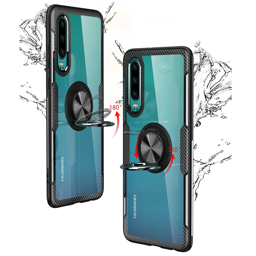 Закаленные линзы чехол Kickstand чехол Невидимый палец кольцо крышка чехол для huawei P30 P30Pro Mate20 Mate20pro P20 P20Pro P20lite