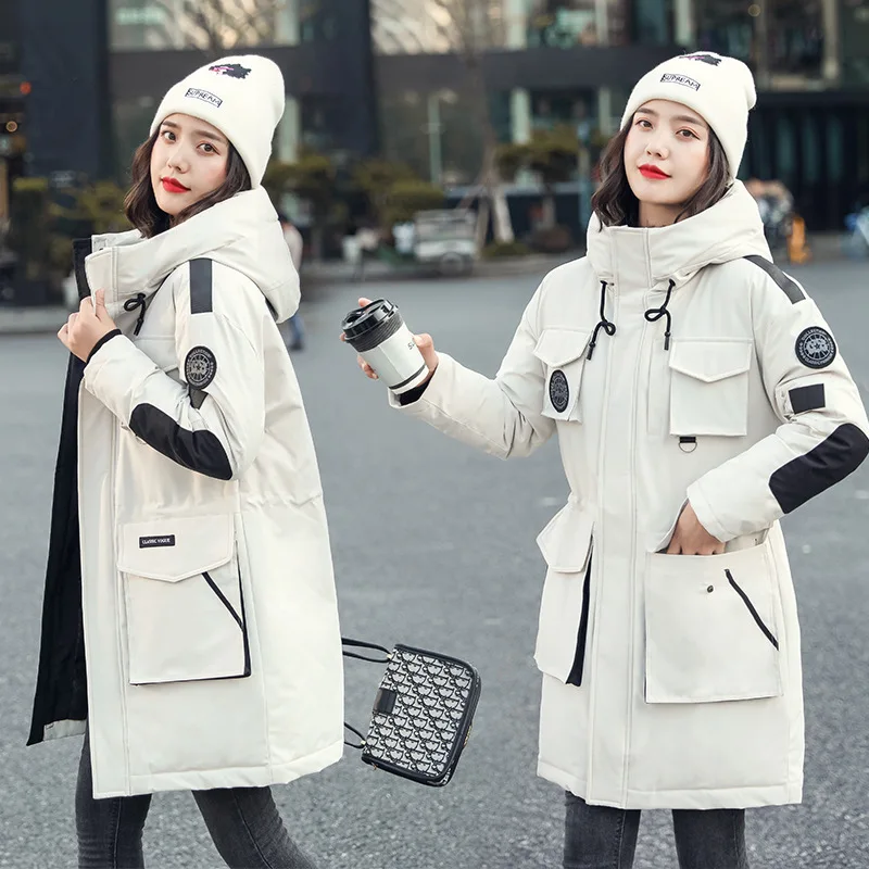 

19 New Style Autumn & Winter Cotton Coat Women's Mid-length Loose-Fit BF down Coat Army Workwear Cotton Overcoat Online Celebrit