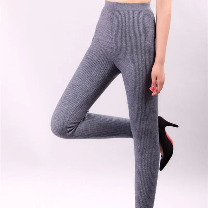 Hot Sales Thicker Pants Women for Heavy Winter Double-Knit Cashmere and  Wool Leggings Long Elastic Ladies Pant Woman Trousers