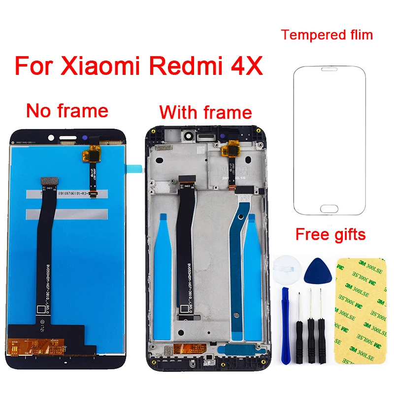 Цена Для Xiaomi Redmi 4X ЖК дисплей Панель экрана Redmi 4X ЖК кодирующий преобразователь сенсорного экрана в сборе для Redmi 4X ЖК замена