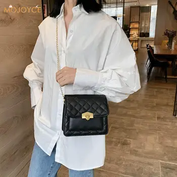 

Women's Bags New Fashion Casual Retro Embroidered Rhombus Shoulder Bag Ladies PU Leather Solid Color Ceossbody Messenger Bags