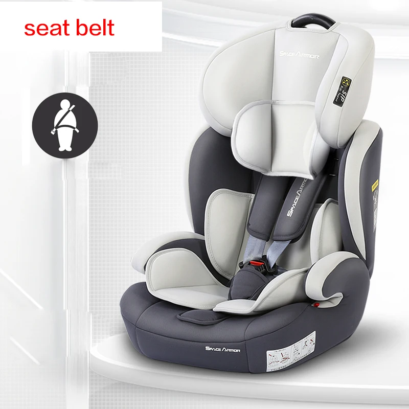 Переносные простые детские автомобильные безопасные сиденья, легко складывающееся автомобильное сиденье, усилитель высоты, можно регулировать Isofix Интерфейс 9 months to 12 years Old - Цвет: selt belt