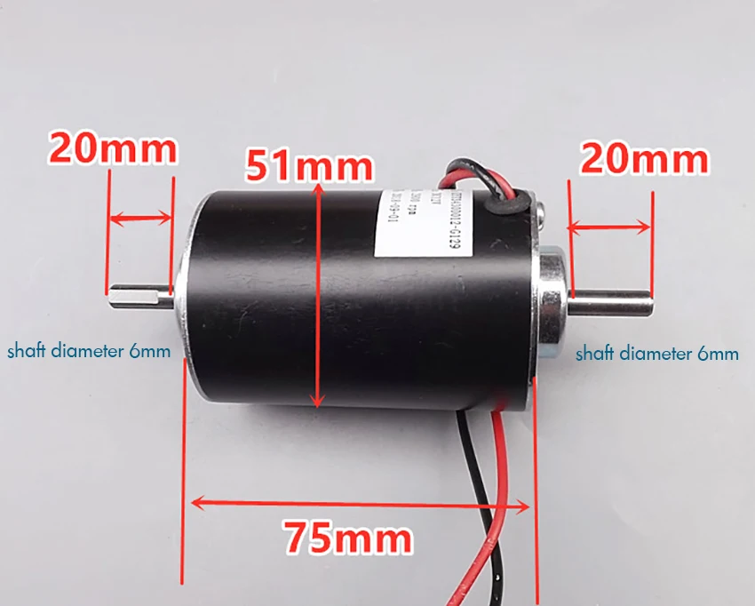 DC12V двойной вал постоянного тока двигатель с передними и задними шариковыми подшипниками, 2900 об/мин, высокоскоростной двигатель вперед и назад двигатель с постоянным магнитом