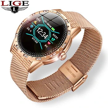 

LIGE New women smart watch waterproof sport for iPhone Heart rate blood pressure Monitor fitness tracker smartwatch woman men