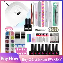 Coscelia маникюрного набора на выбор, 6/8 цветов Гель-лак для ногтей лак для верхнего и базового покрытия, набор для ногтей 36 Вт/54 Вт Светодиодная УФ-лампа для сушки покрытия ногтей набор акриловых ногтей, для маникюра