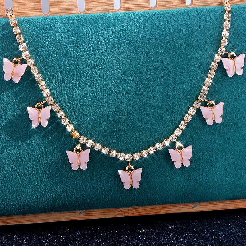 BYNOUCK New Luxury Red Cherry Crystal Tennis Chain Women's Necklace Charm Cute Pendant Necklaces Women Rhinestone Jewelry Gift - Image 5