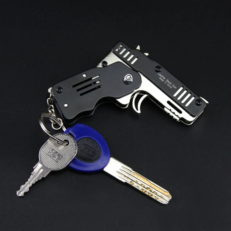 All Metal Mini Folding Rubber Band Gun 