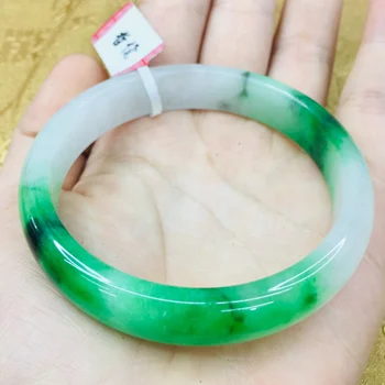 

Natural JADESt Bracelet Beautiful Light Green Two-tone A-level Princess Women's Bracelet Send Girlfriend to Mom