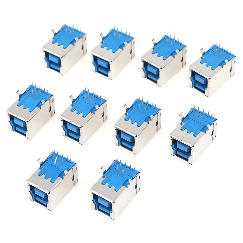 

10pcs USB 3.0 Type B Female Plug jack USB-B Right Angle AF Connector Terminal