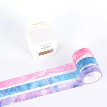 

3 pcs/pack Dream Starry sky Bullet Journal Washi Tape Cute Adhesive Tape DIY Scrapbooking Stickers Stationery Label Masking tape