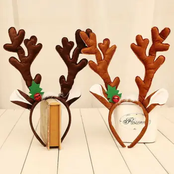 

Christmas Reindeer Antlers On Headband For Ladies Girls Christmas Fancy Dress Costume Party Cosplay