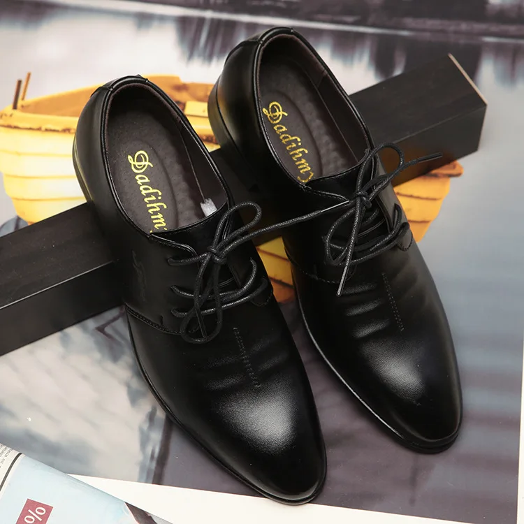 

2019 New Style Leather Shoes Men's Business Formal Wear Leather Shoes Youth MEN'S Shoes Trend Business Casual Leather Shoes