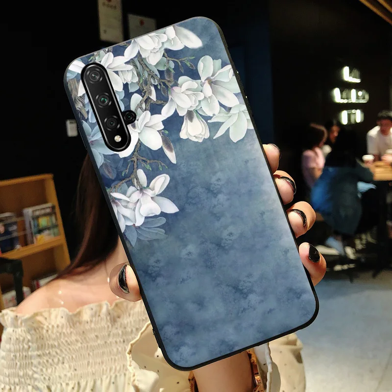 Объемный цветок чехол с тиснением для huawei y9 y6 y7 p10 p20 p30 lite рro mate10 20 30 honor 20 10i 9x 8x p smart чехол из мягкого ТПУ