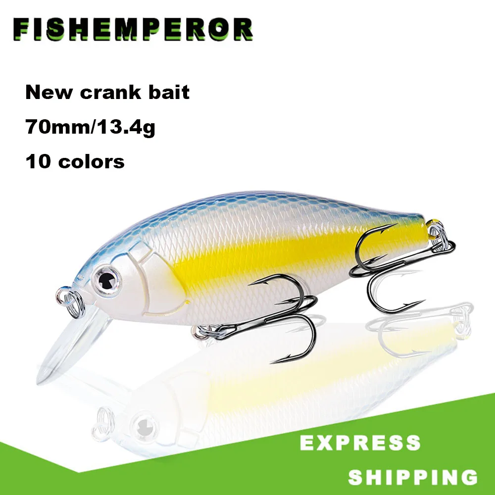 

1pcs Crank Fishing Lure Artificial Hard Baits 7cm 13.04g Crankbait Jerkbait Wobbler Fishing Tackle Good Treble Hooks Tackle