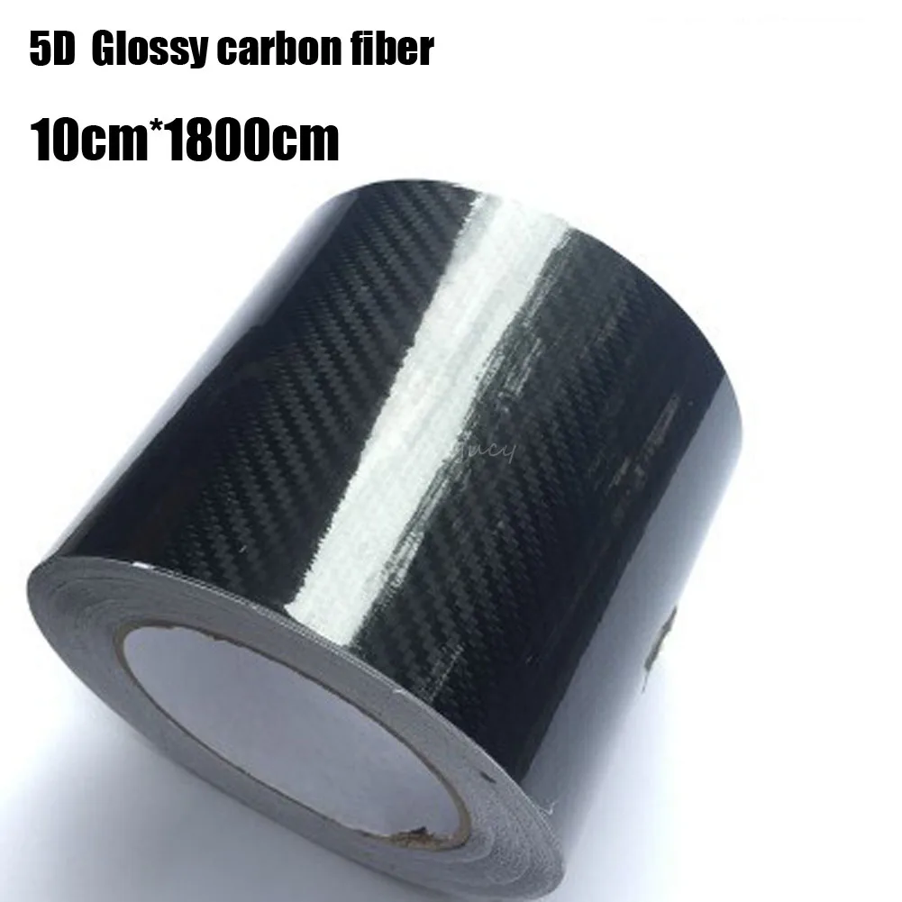 

5D Glossy Carbon Fiber Vinyl Film Sticker Body Decal Black Wrap Motorcycle Car Body Film