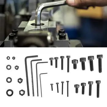 

Hex Nut and Screw Bolt 664Pcs Cylinder Head Hex Socket Bolt Hex Nut Wrench Flat Washer Carbon Steel M2/M3/M4/M5