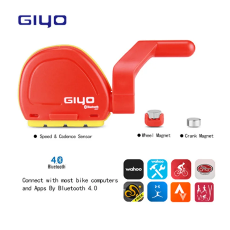 GIYO M40 компьютерный беспроводной Bluetooth 4,0 велосипедный компьютер держатель велосипедный измеритель скорости/датчик Каденции с Маген HRM - Цвет: Red Combo Sensor