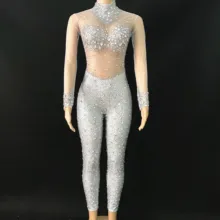 white rhinestone jumpsuit
